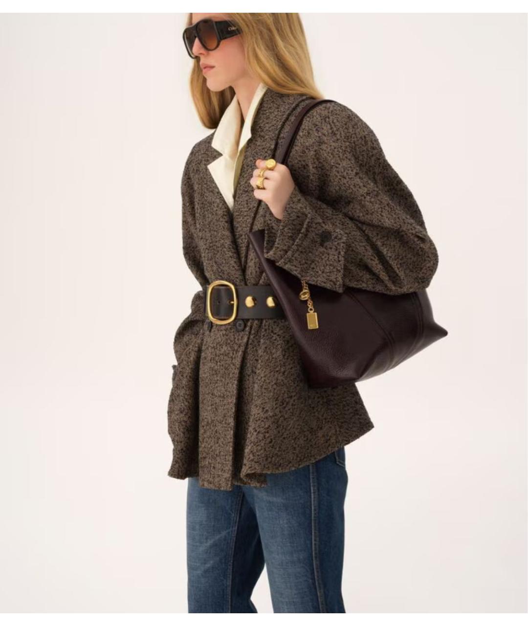 CHLOE Коричневая кожаная сумка тоут, фото 4