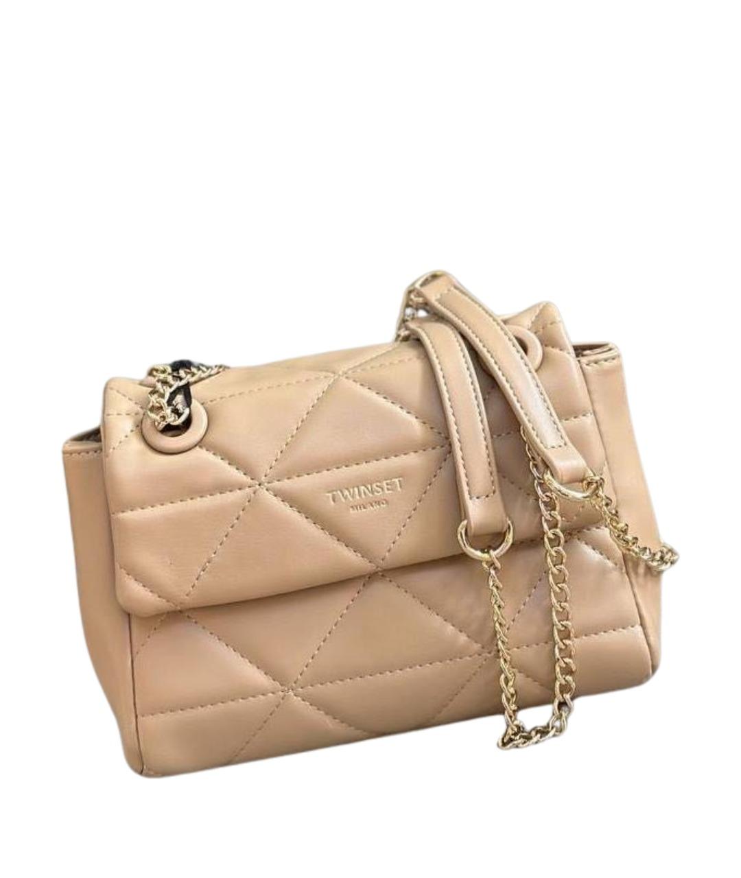 TWIN-SET Бежевая сумка через плечо из искусственной кожи, фото 1