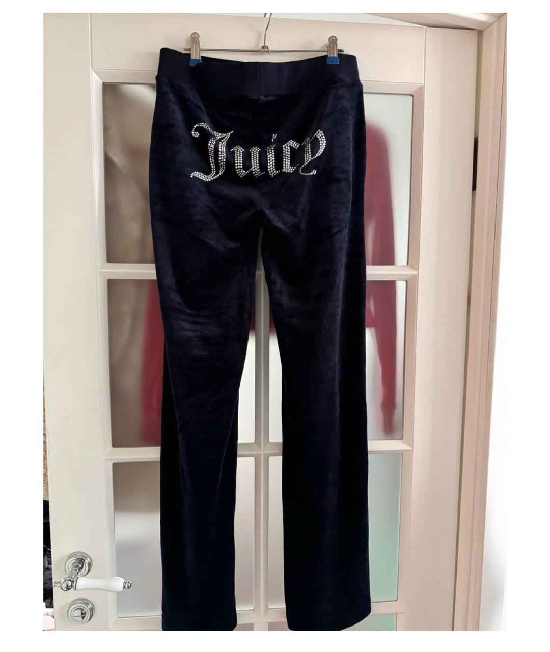 JUICY COUTURE Темно-синий велюровый костюм с брюками, фото 3