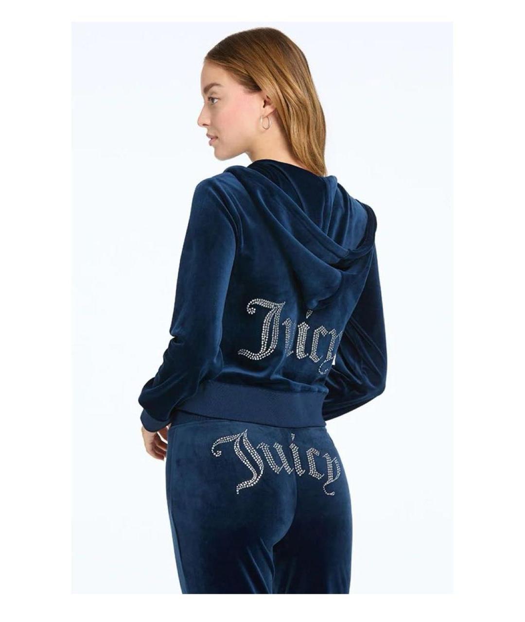 JUICY COUTURE Темно-синий велюровый костюм с брюками, фото 5