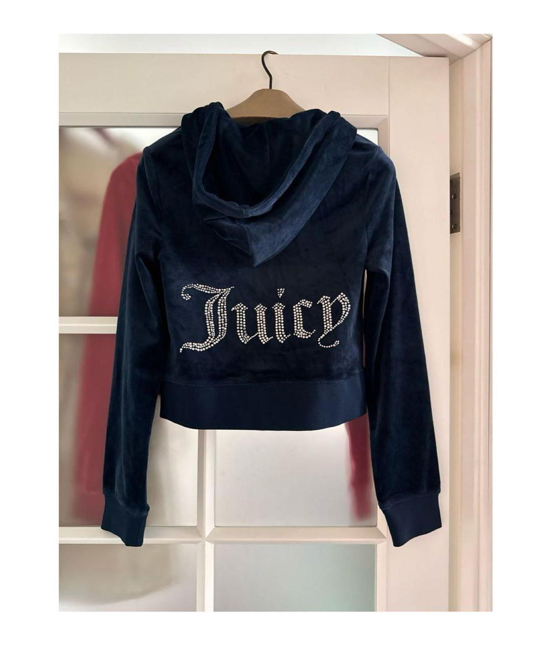 JUICY COUTURE Темно-синий велюровый костюм с брюками, фото 2