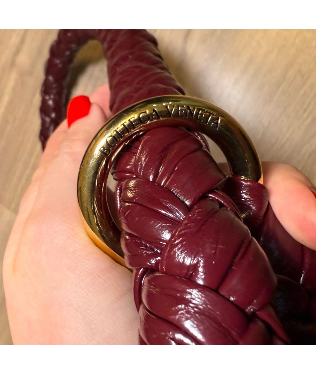 BOTTEGA VENETA Бордовая кожаная сумка через плечо, фото 5