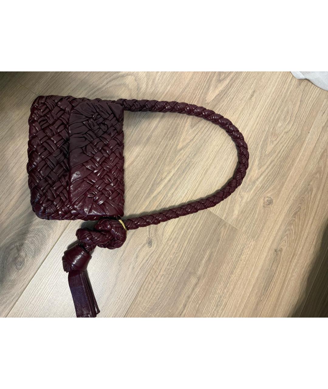 BOTTEGA VENETA Бордовая кожаная сумка через плечо, фото 2