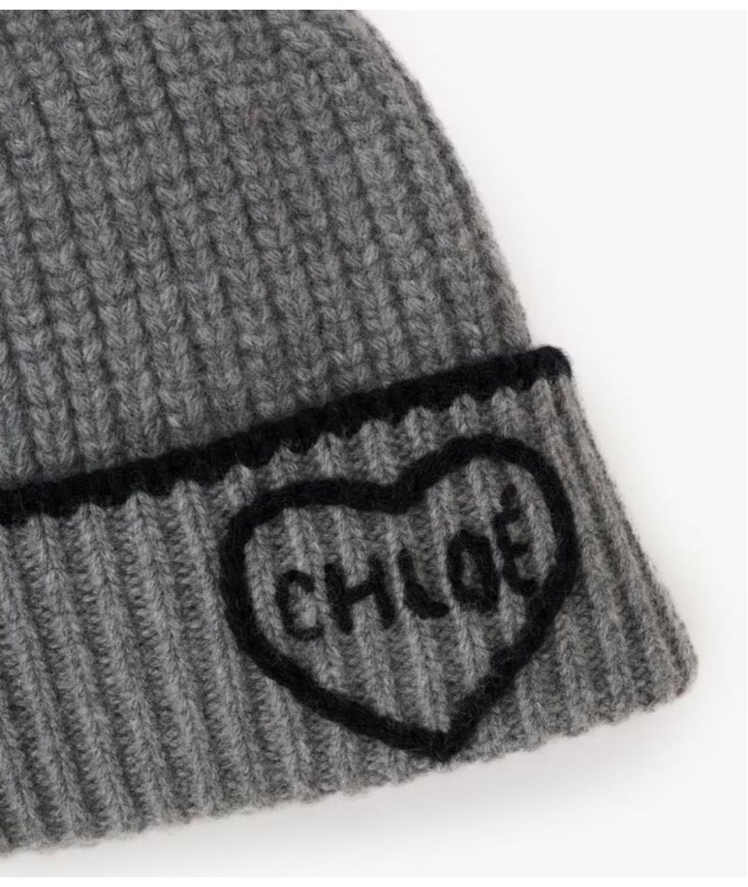 CHLOE Серая шерстяная шапка, фото 2