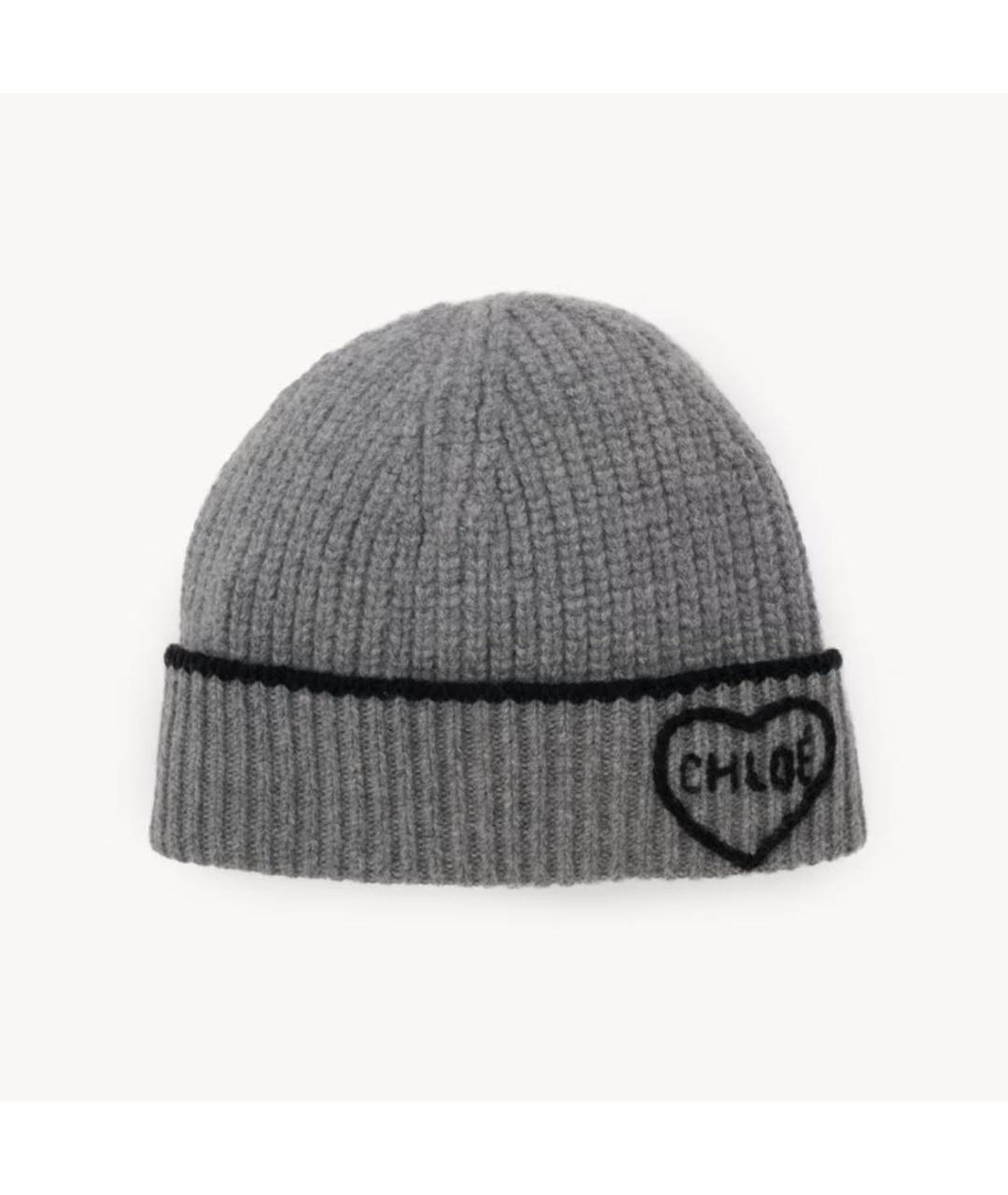 CHLOE Серая шерстяная шапка, фото 5