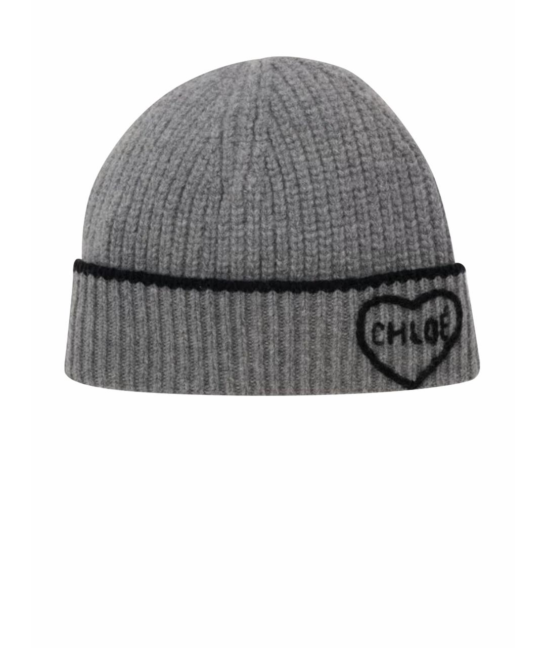 CHLOE Серая шерстяная шапка, фото 1