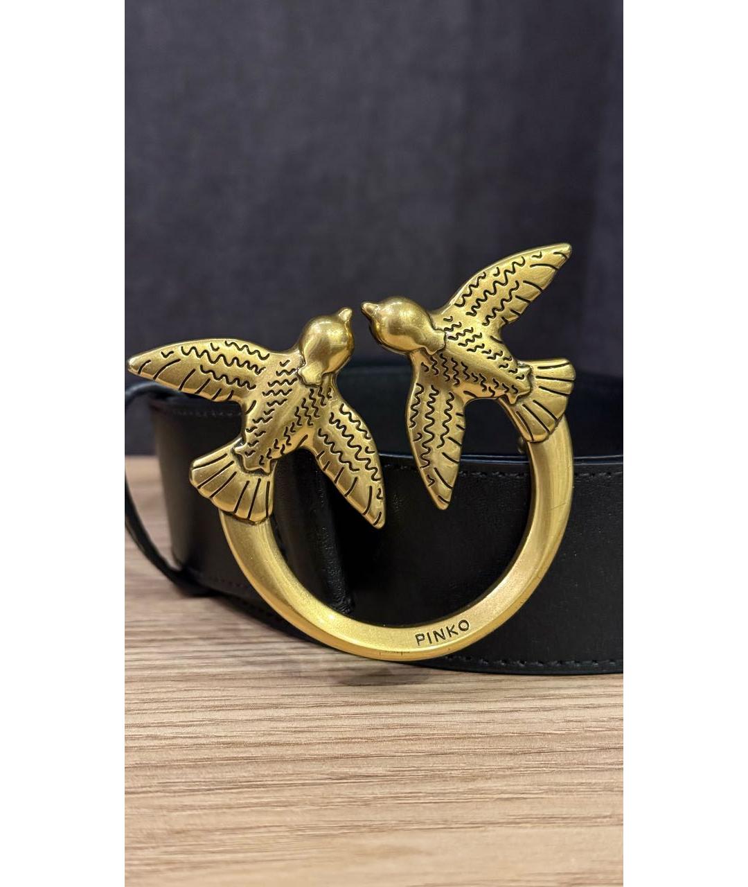 PINKO Черный кожаный ремень, фото 2