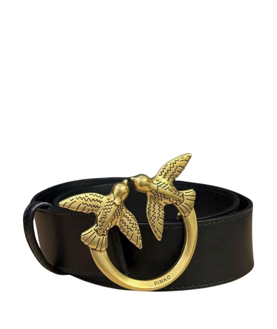 PINKO Черный кожаный ремень, фото 1