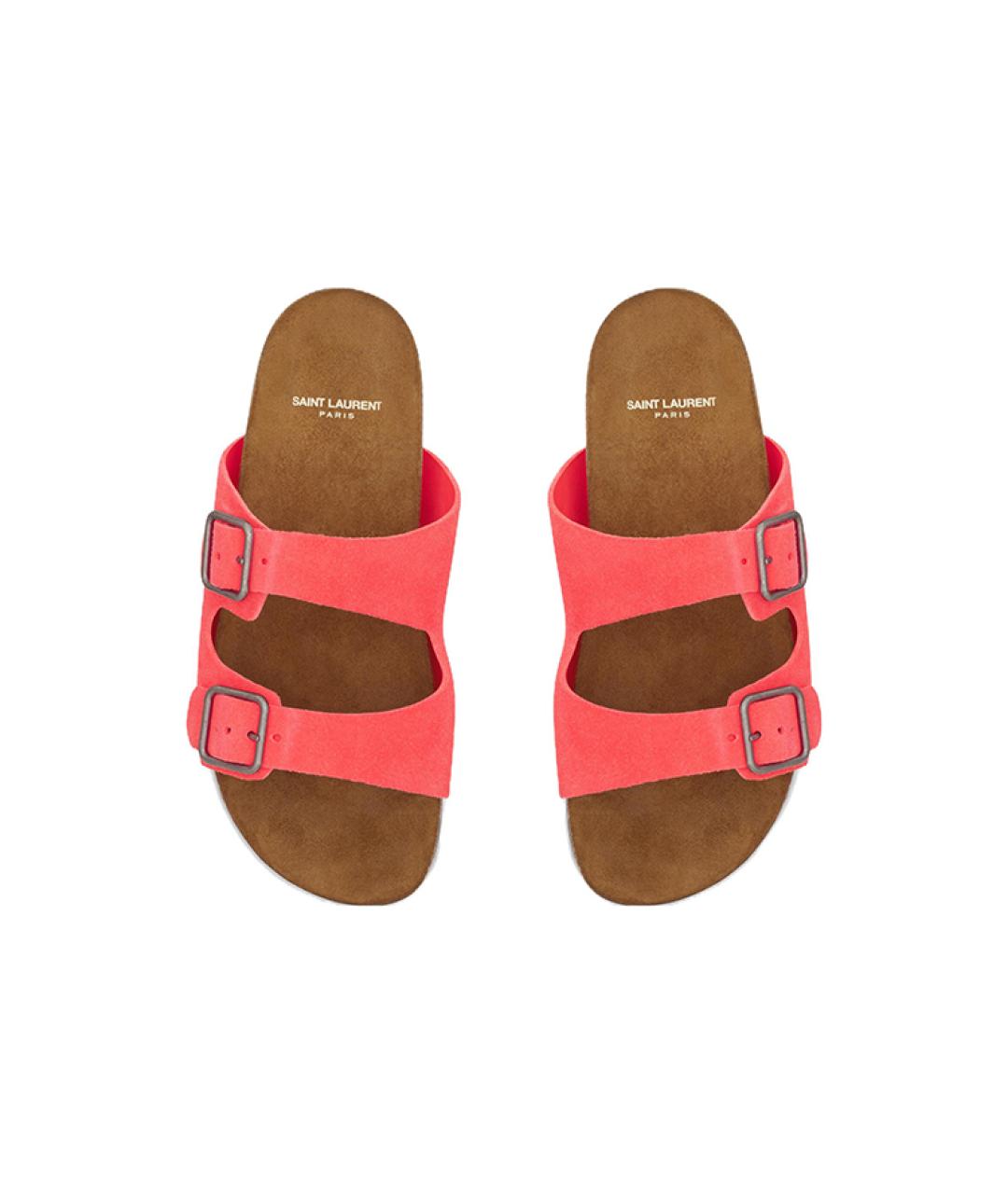 SAINT LAURENT Коралловые шлепанцы, фото 4