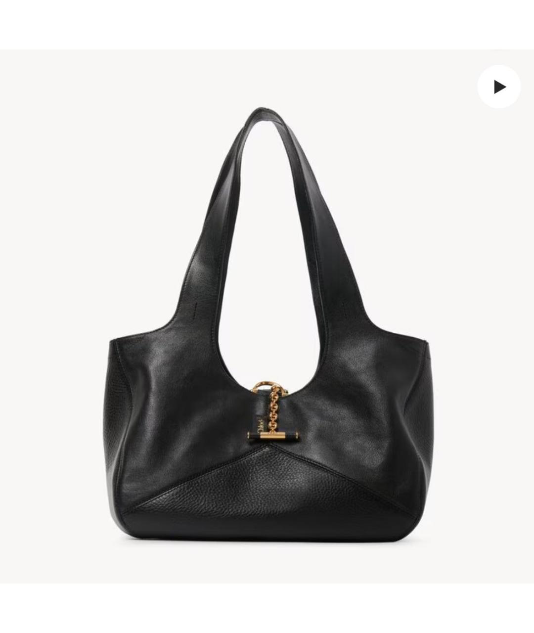 CHLOE Черная кожаная сумка тоут, фото 5