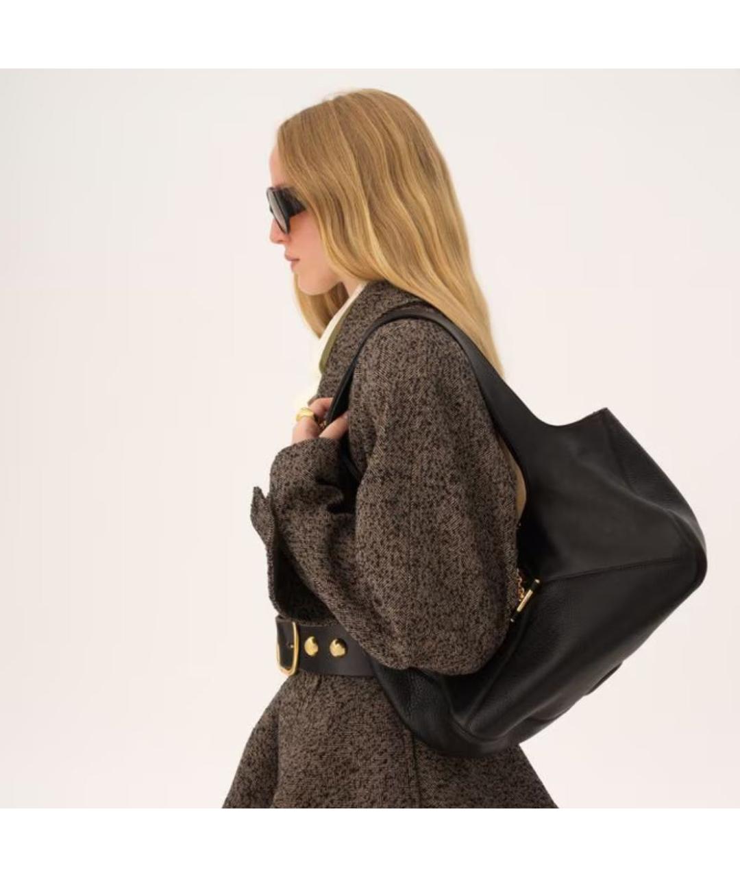 CHLOE Черная кожаная сумка тоут, фото 2