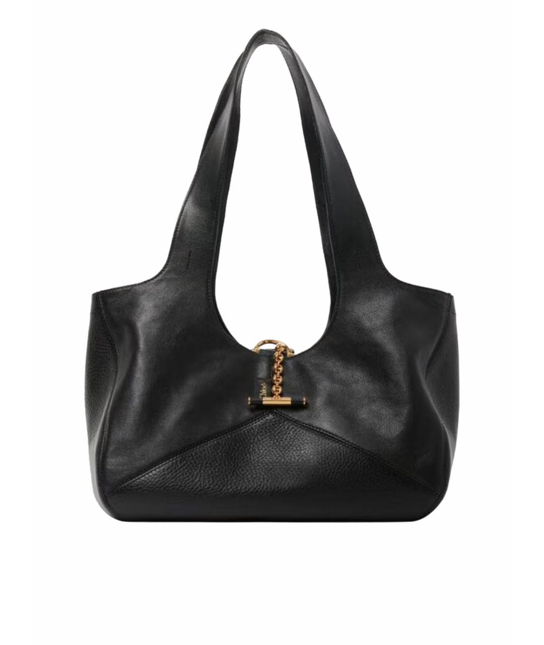 CHLOE Черная кожаная сумка тоут, фото 1