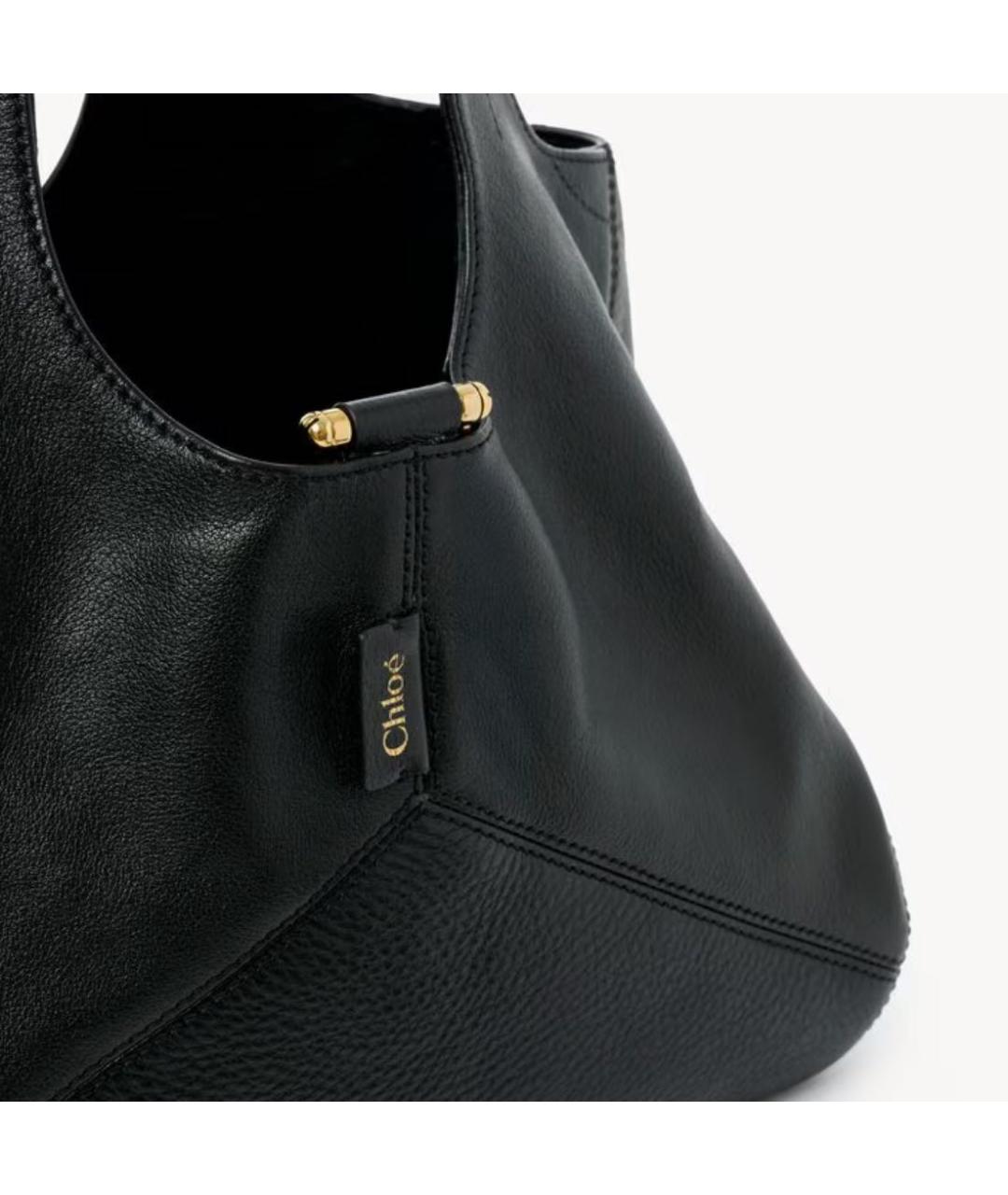 CHLOE Черная кожаная сумка тоут, фото 4