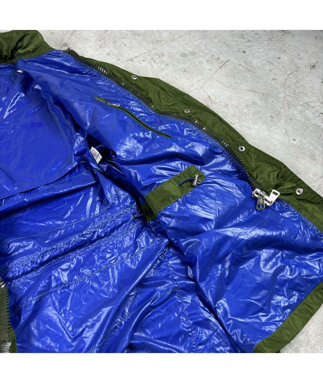 MONCLER Зеленый полиамидовый тренч / плащ, фото 6