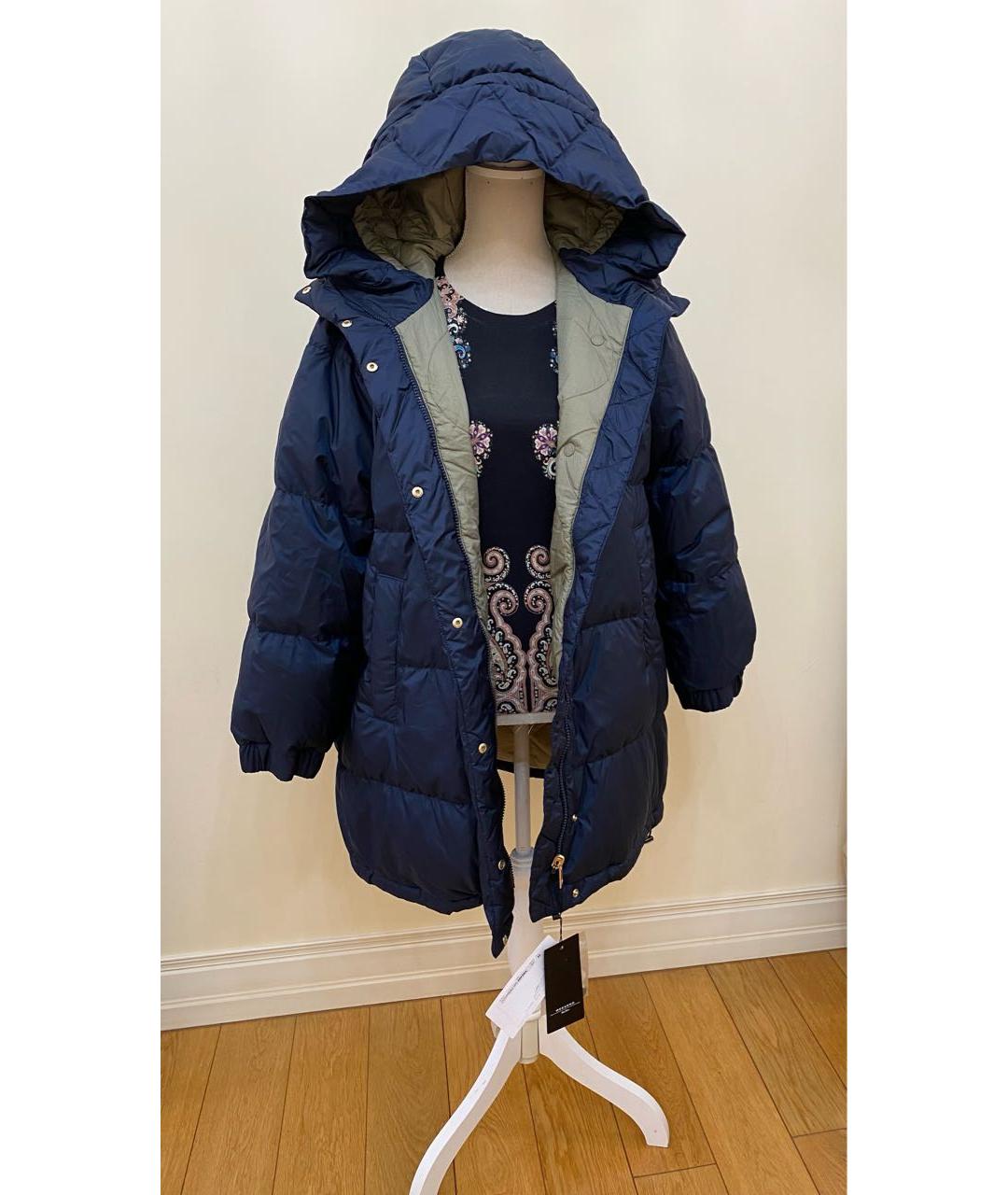 WEEKEND MAX MARA Темно-синий полиэстеровый пуховик, фото 7