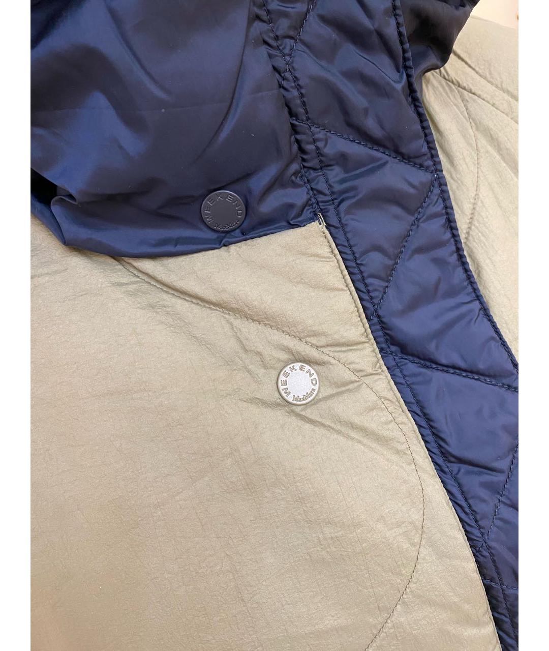 WEEKEND MAX MARA Темно-синий полиэстеровый пуховик, фото 4