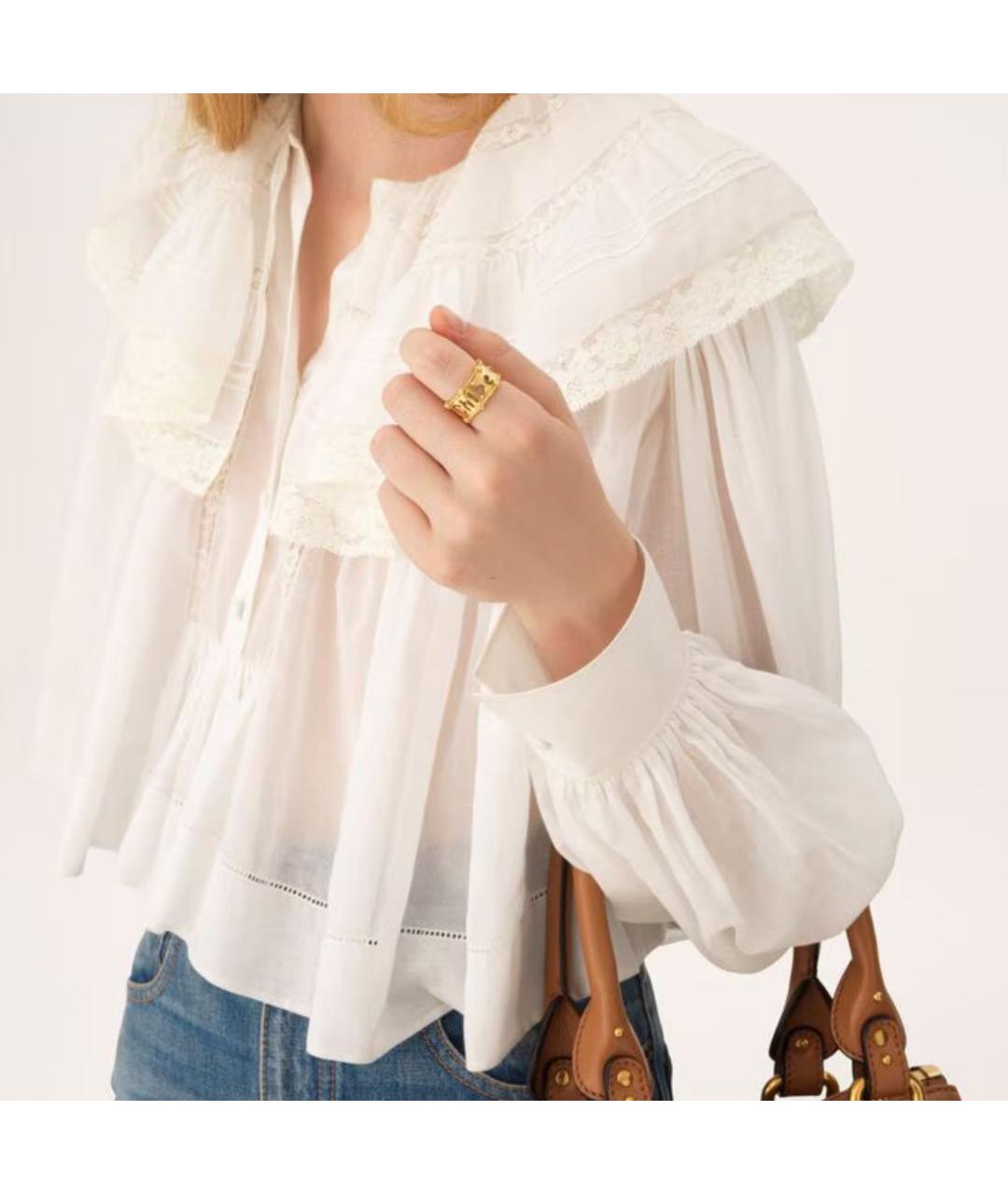 CHLOE Золотое латунное кольцо, фото 2