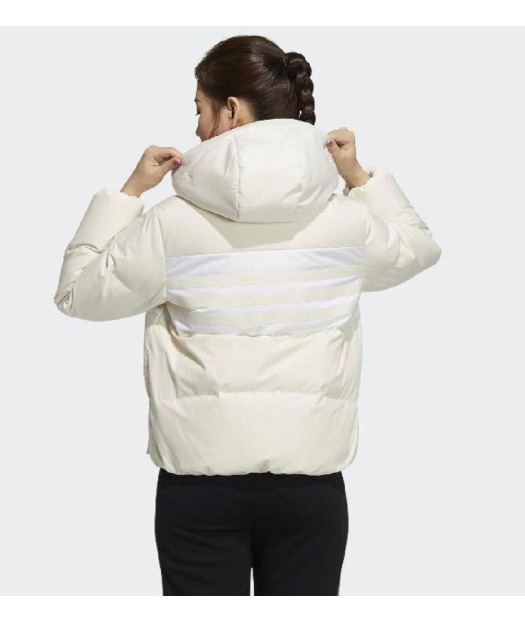 ADIDAS Белый полиэстеровый пуховик, фото 3