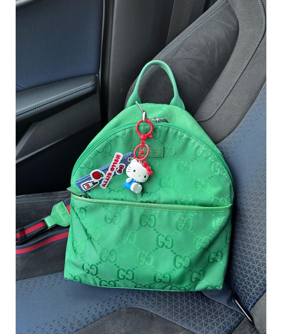 GUCCI Зеленый тканевый рюкзак, фото 2