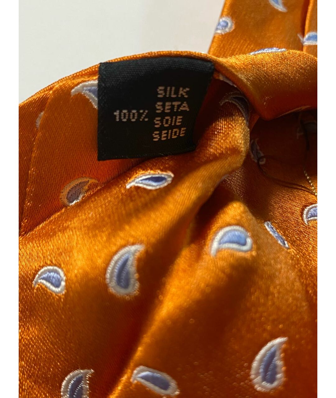 BARBA Оранжевый шелковый галстук, фото 5