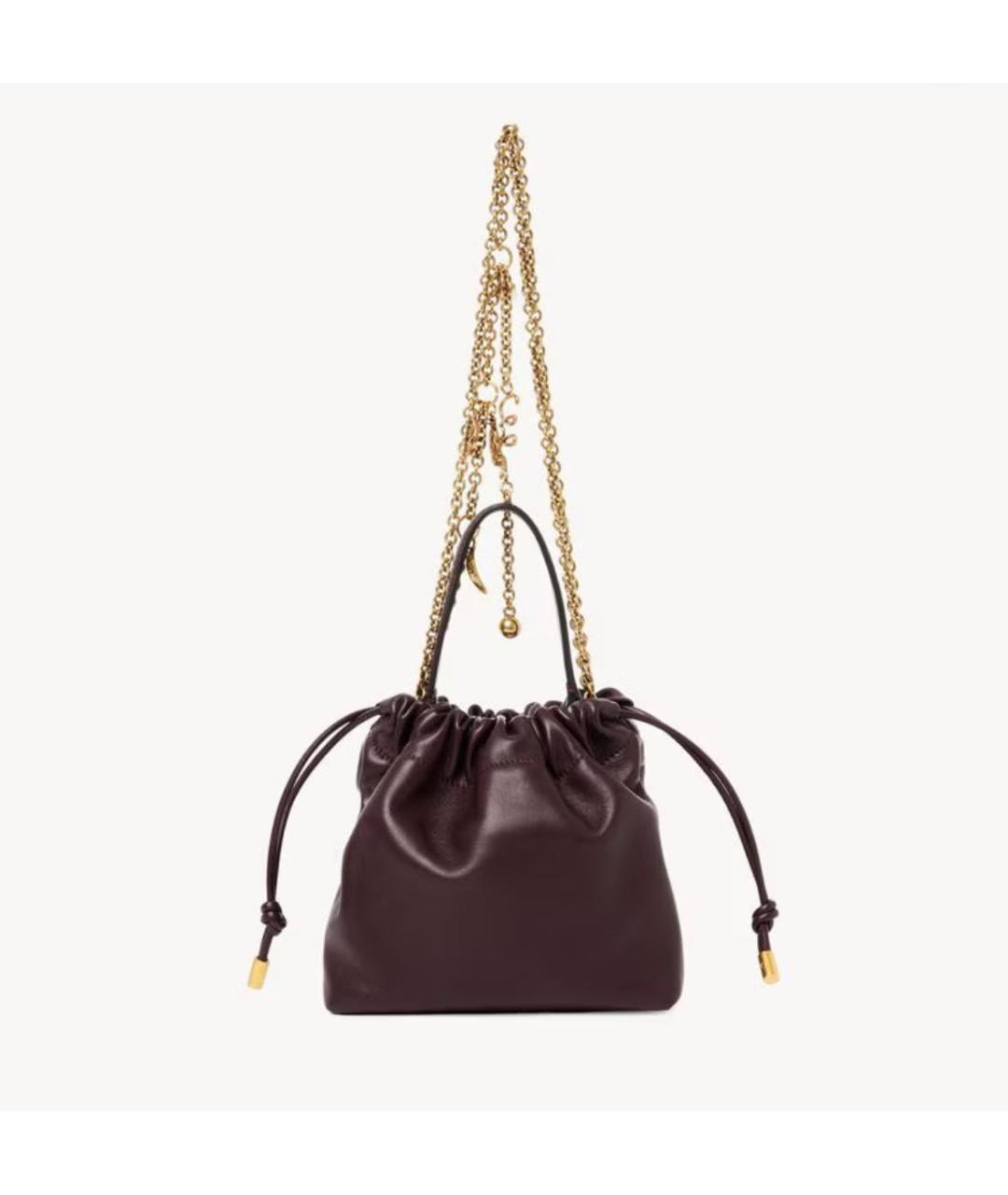 CHLOE Бордовая кожаная сумка через плечо, фото 4