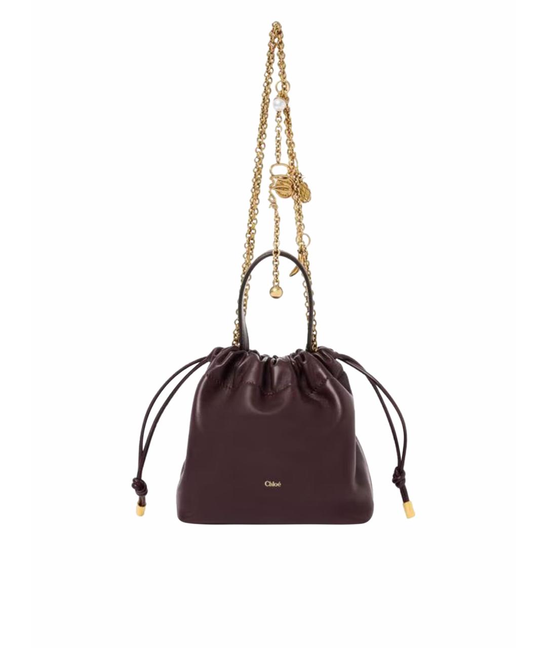 CHLOE Бордовая кожаная сумка через плечо, фото 1