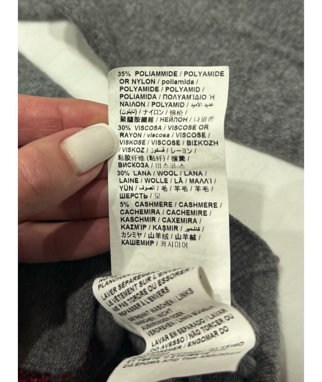 LOVE MOSCHINO Серый шерстяной джемпер / свитер, фото 7