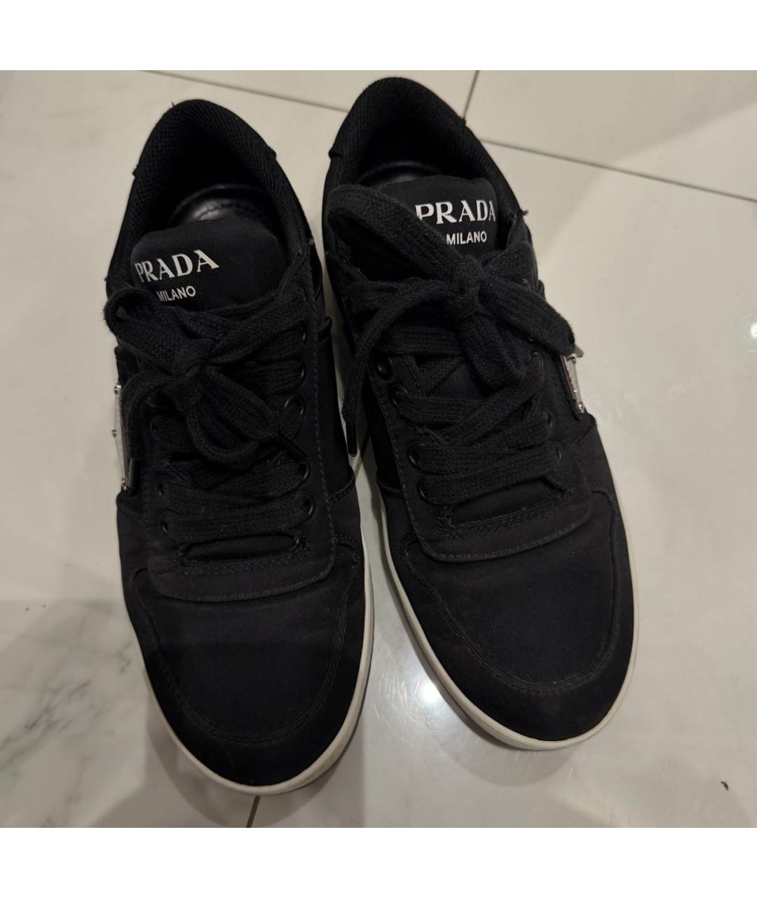 PRADA Черные текстильные кеды, фото 3