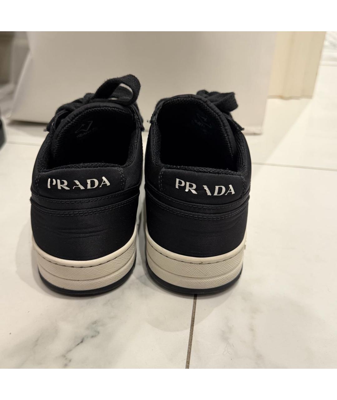 PRADA Черные текстильные кеды, фото 4