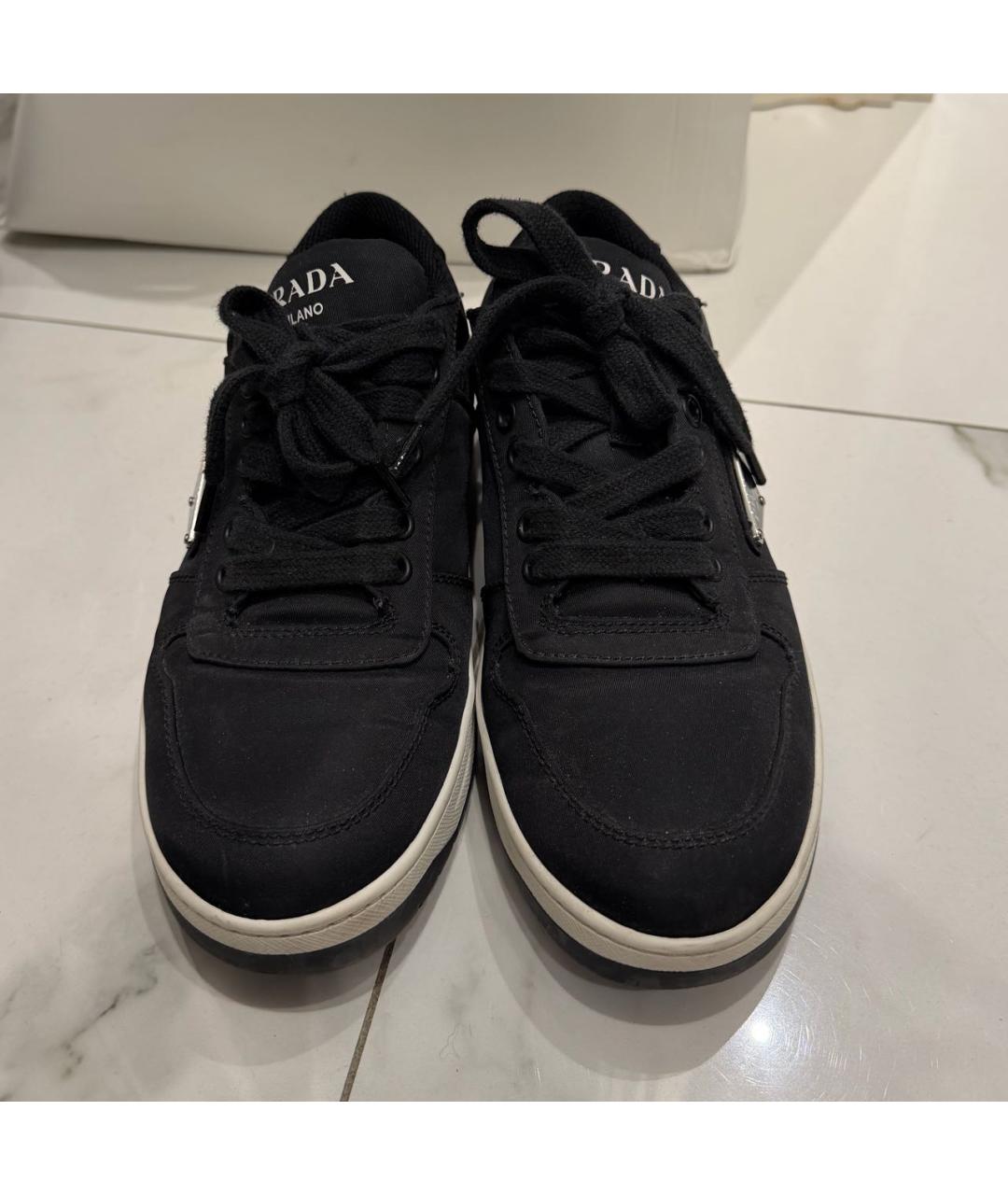 PRADA Черные текстильные кеды, фото 2