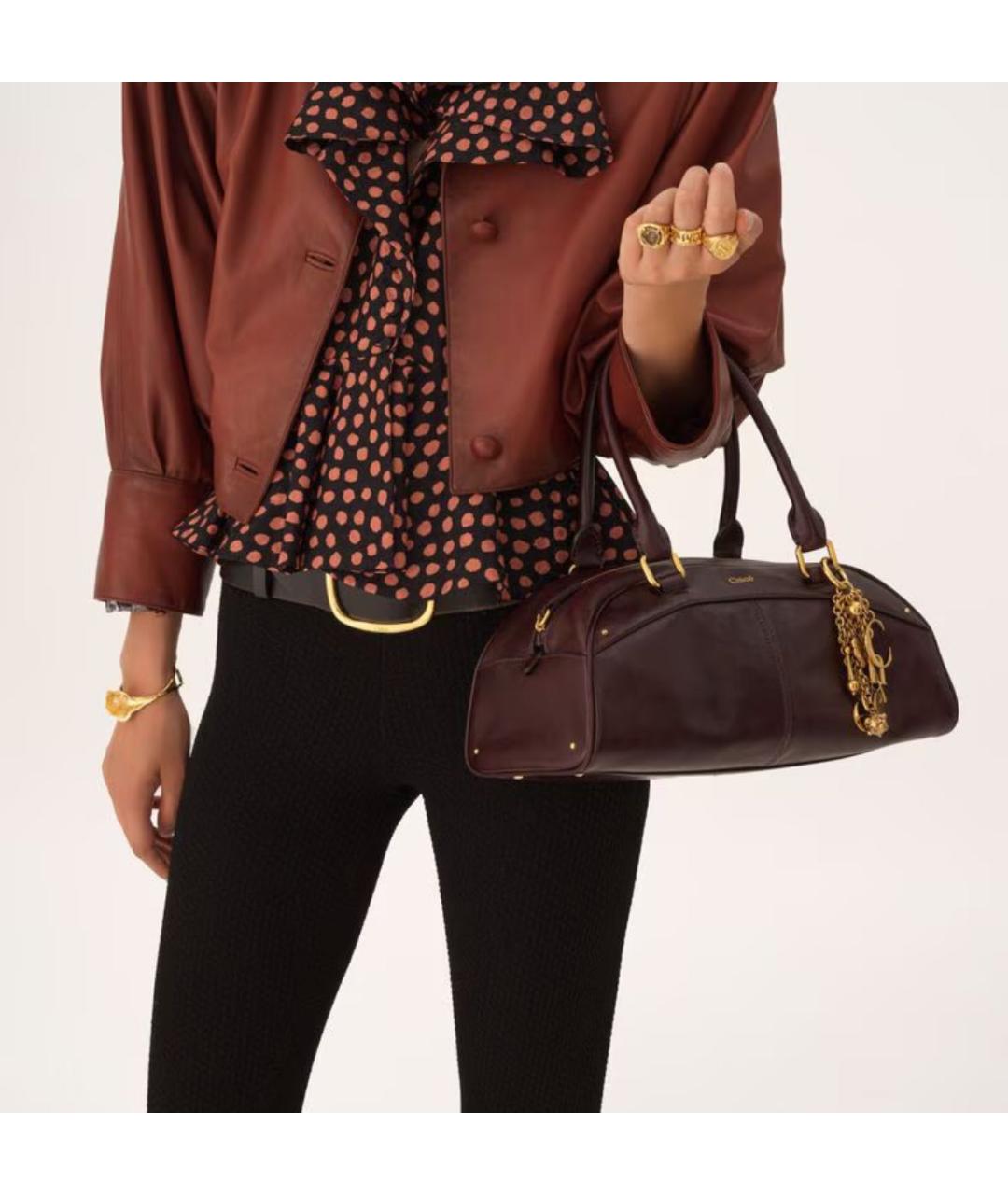 CHLOE Коричневая кожаная сумка с короткими ручками, фото 2