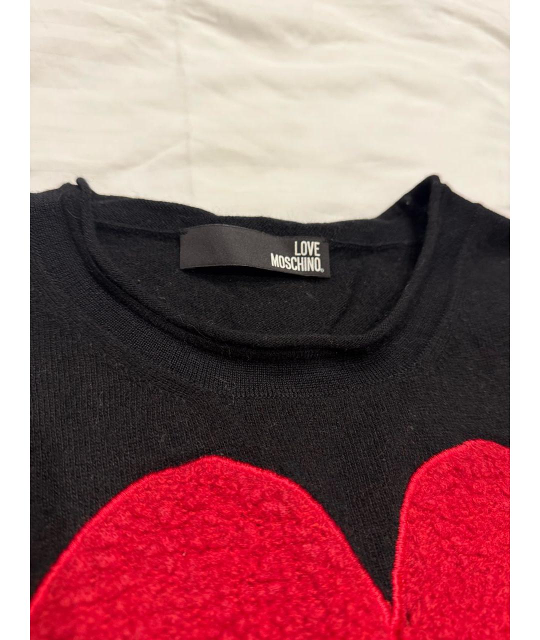 LOVE MOSCHINO Черный шерстяной джемпер / свитер, фото 2
