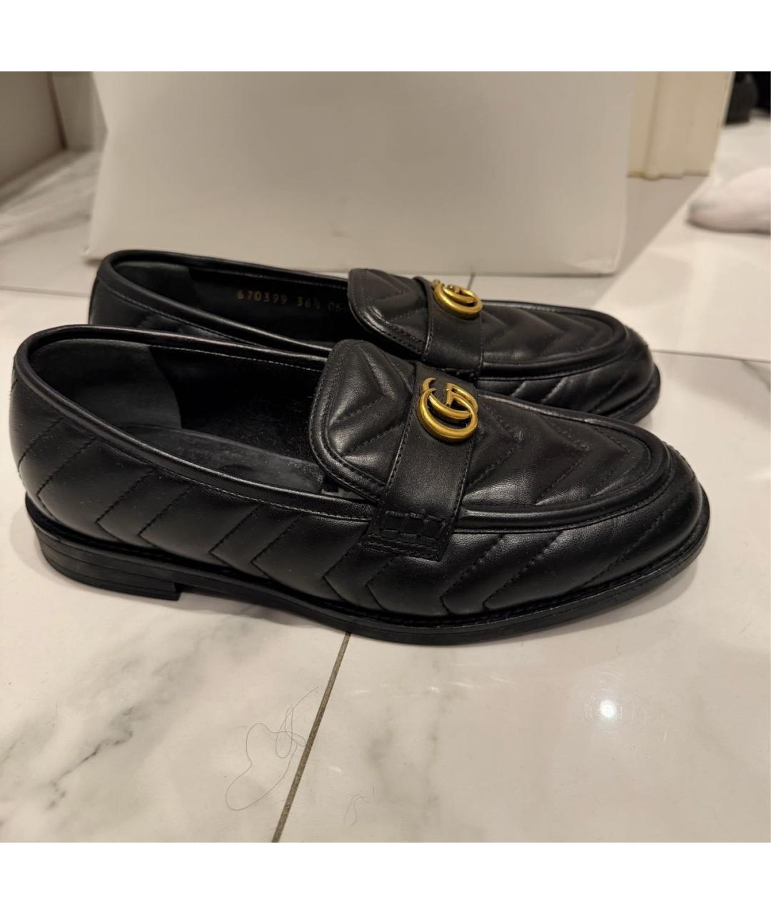 GUCCI Черные кожаные лоферы, фото 5
