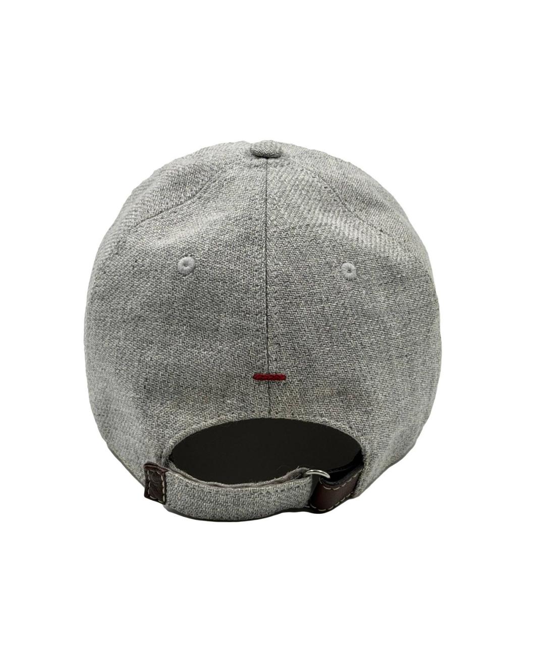 BRUNELLO CUCINELLI Серая хлопковая кепка/бейсболка, фото 3