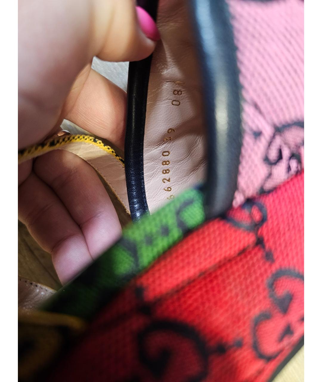 GUCCI Мульти текстильные босоножки, фото 4