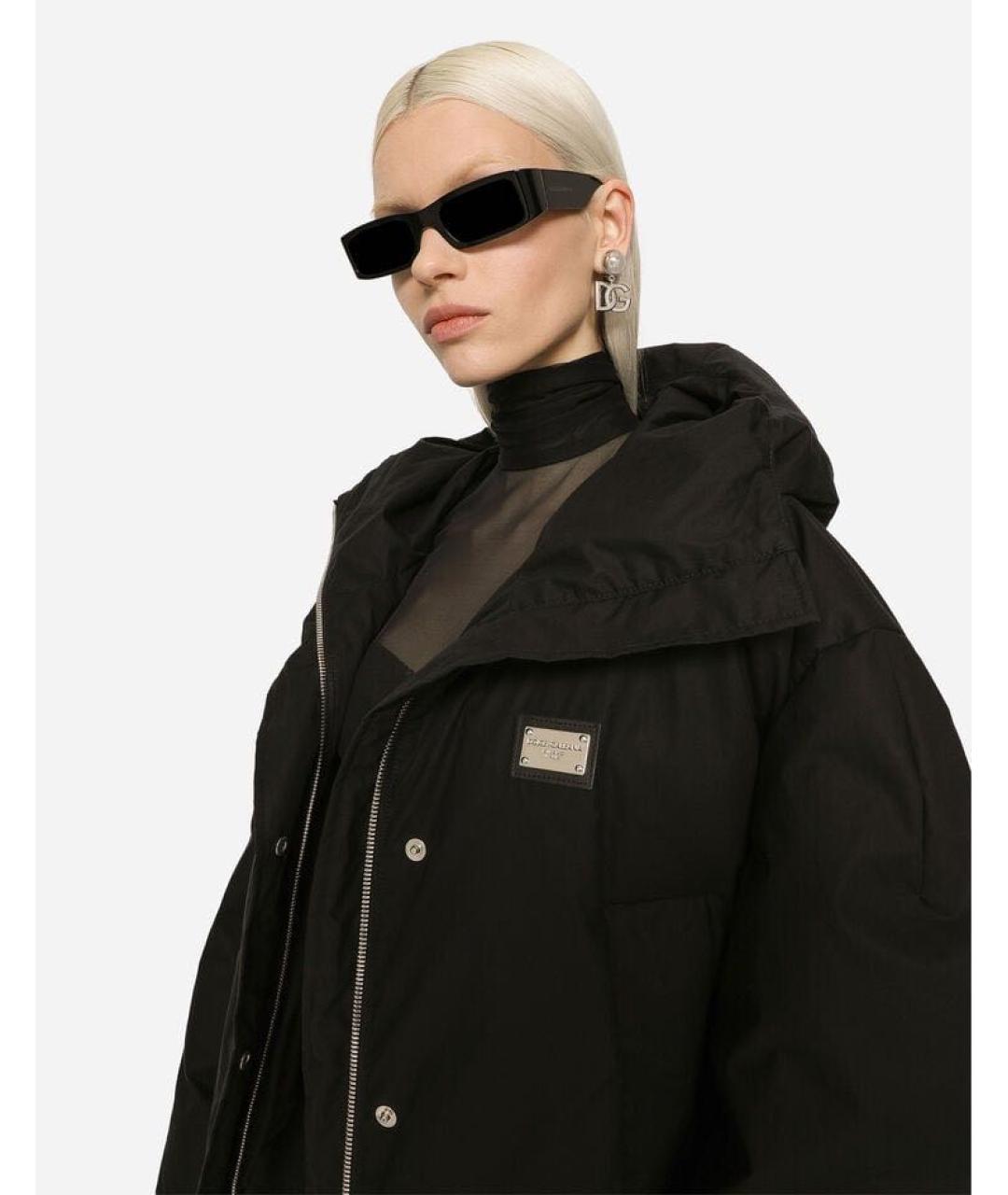 DOLCE&GABBANA Черный полиэстеровый пуховик, фото 3