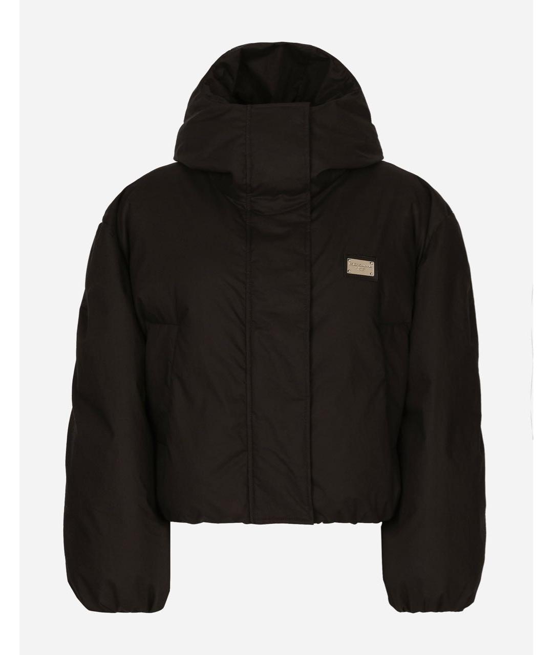 DOLCE&GABBANA Черный полиэстеровый пуховик, фото 5