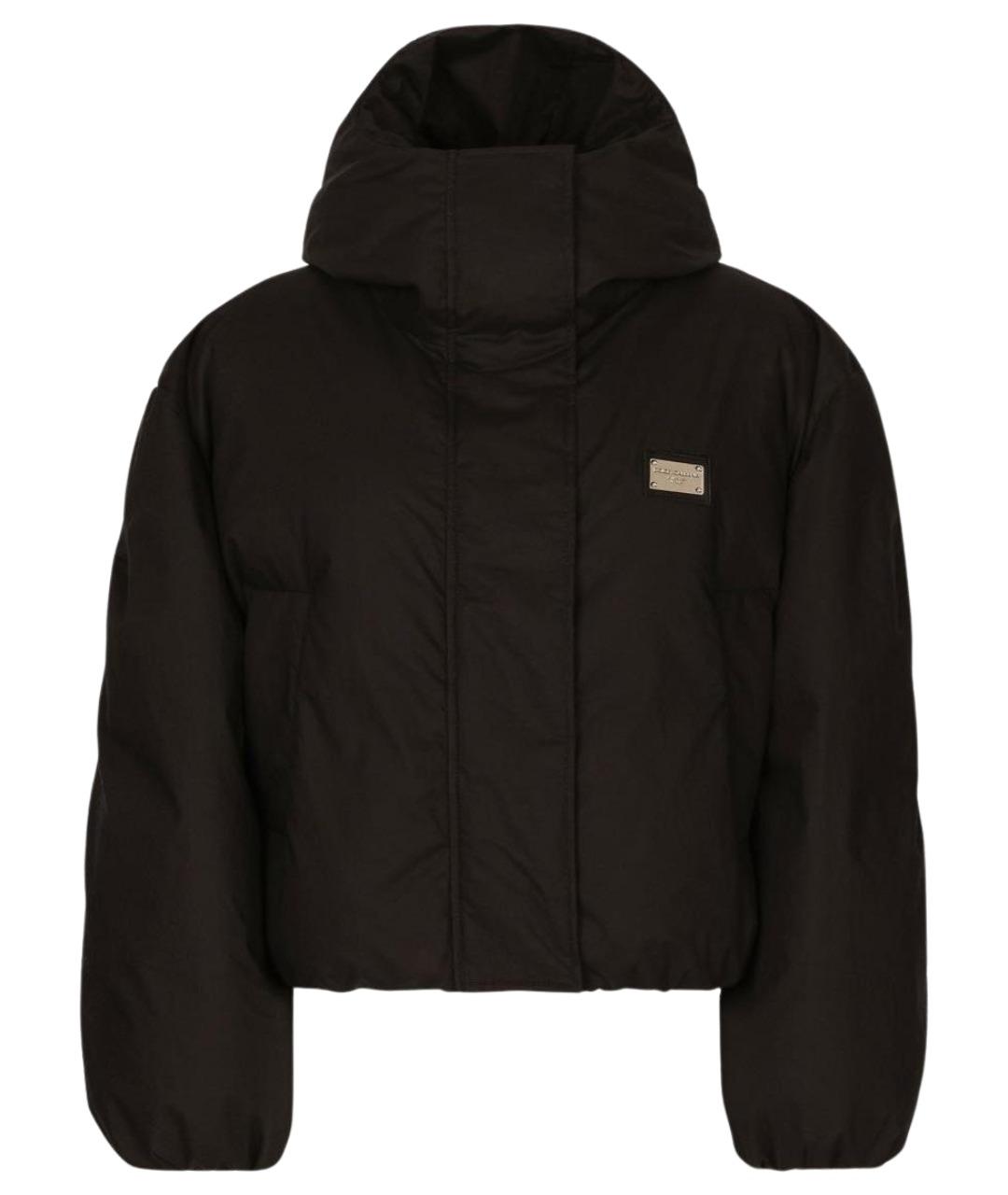 DOLCE&GABBANA Черный полиэстеровый пуховик, фото 1