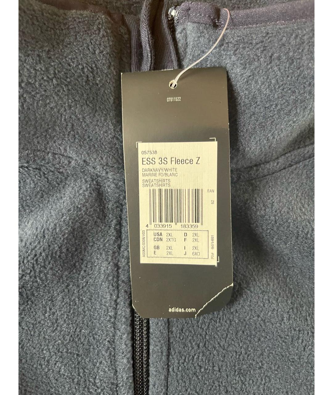 ADIDAS Темно-синяя хлопковая спортивная куртка, фото 2