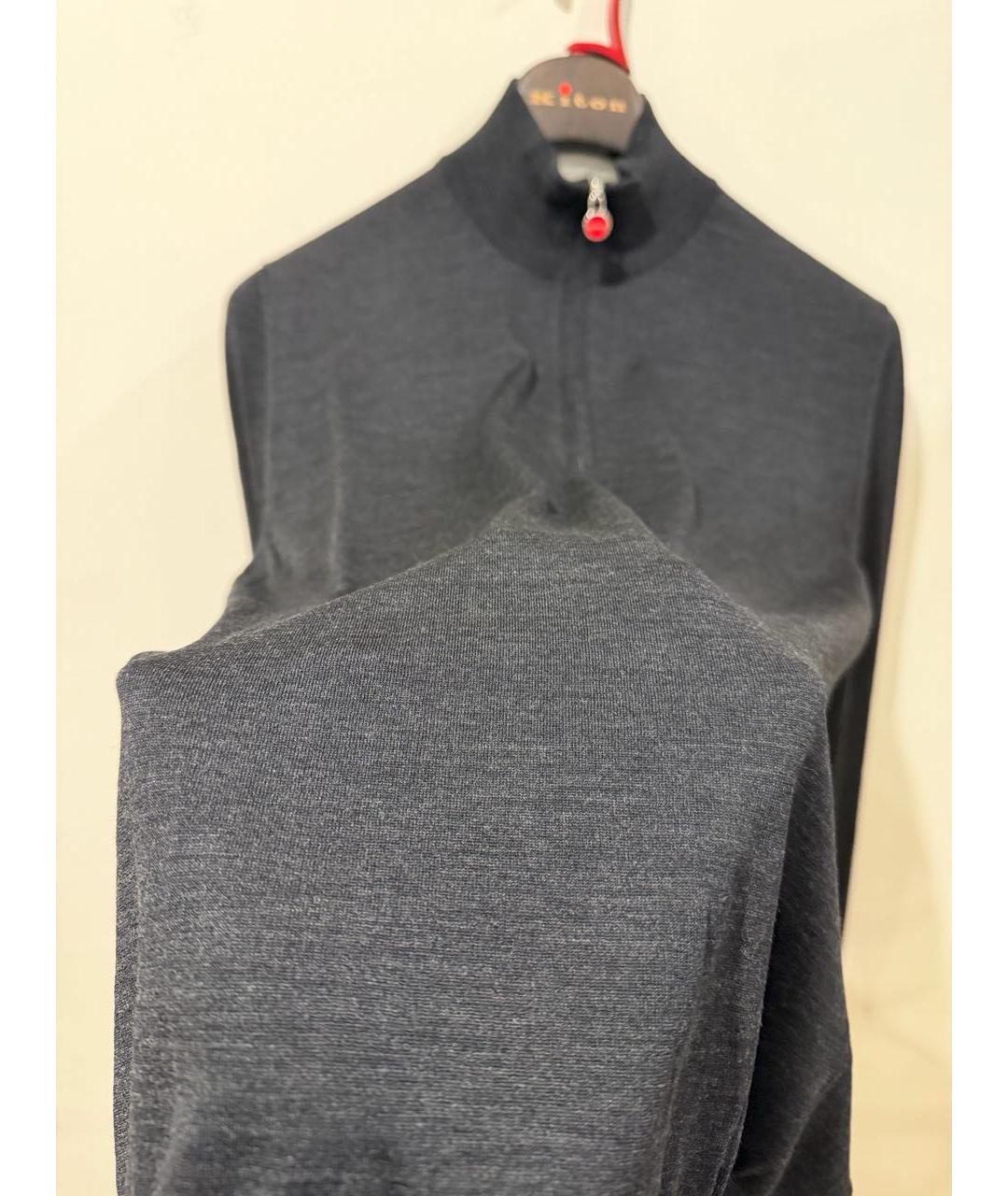 KITON Антрацитовый шерстяной джемпер / свитер, фото 3