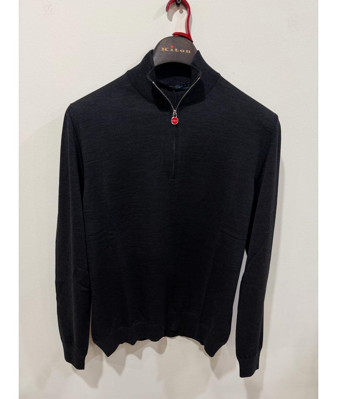 KITON Антрацитовый шерстяной джемпер / свитер, фото 6