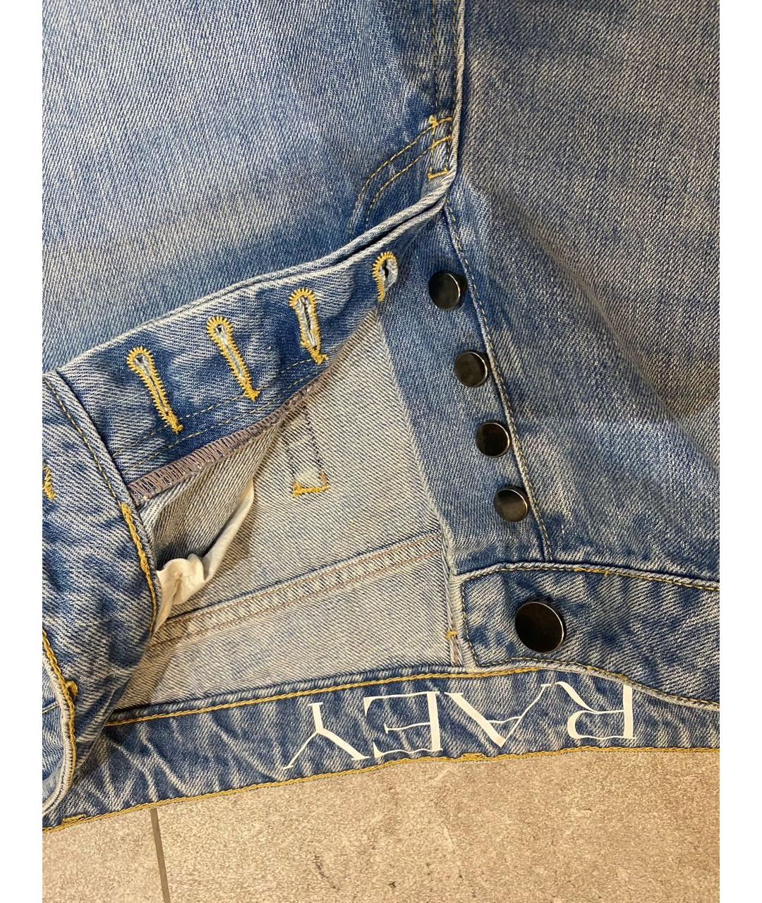 RAEY Голубые хлопковые прямые джинсы, фото 4