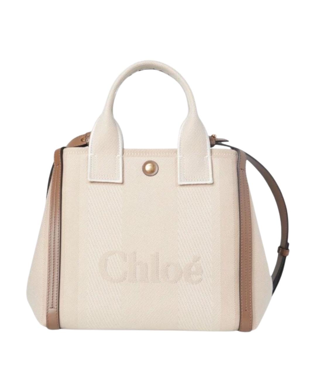 CHLOE Бежевая хлопковая сумка тоут, фото 1