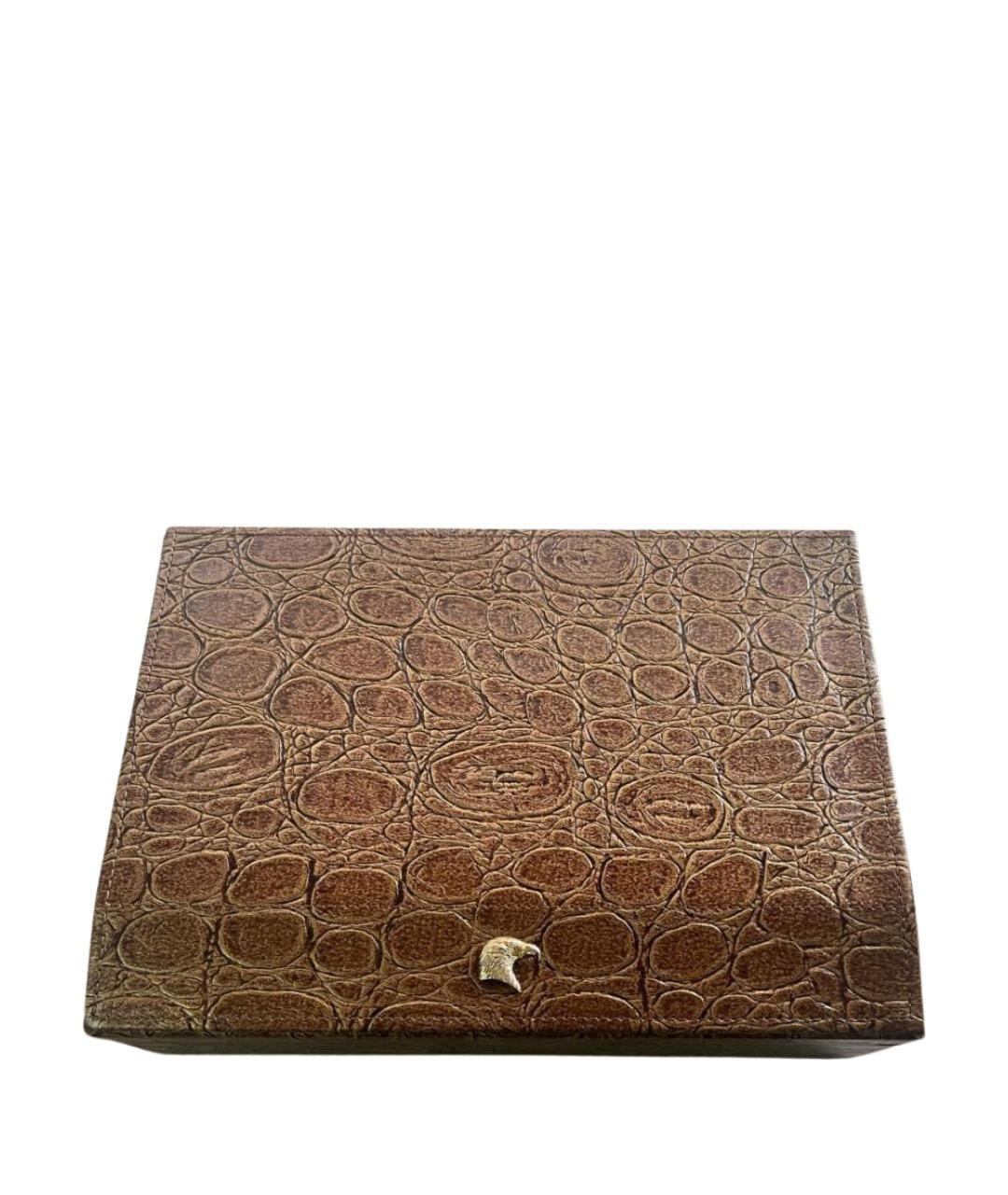 STEFANO RICCI Коричневая косметичка из экзотической кожи, фото 1