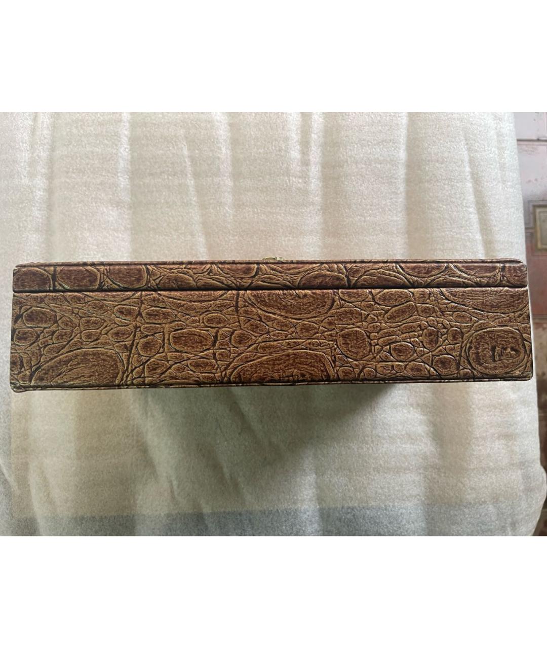 STEFANO RICCI Коричневая косметичка из экзотической кожи, фото 4