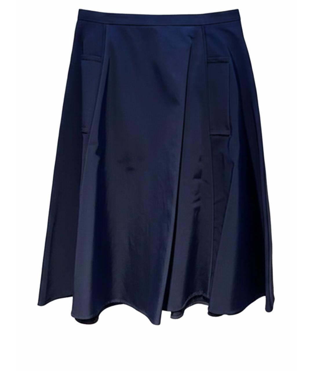 LANVIN Темно-синяя юбка миди, фото 1