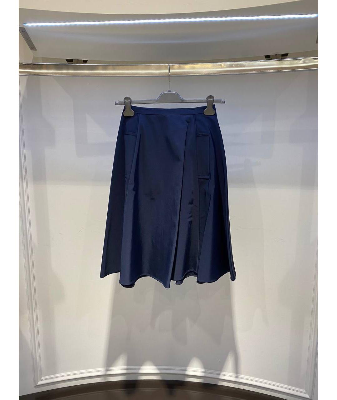 LANVIN Темно-синяя юбка миди, фото 3