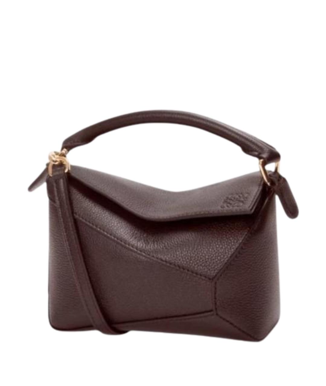 LOEWE Коричневая кожаная сумка через плечо, фото 1