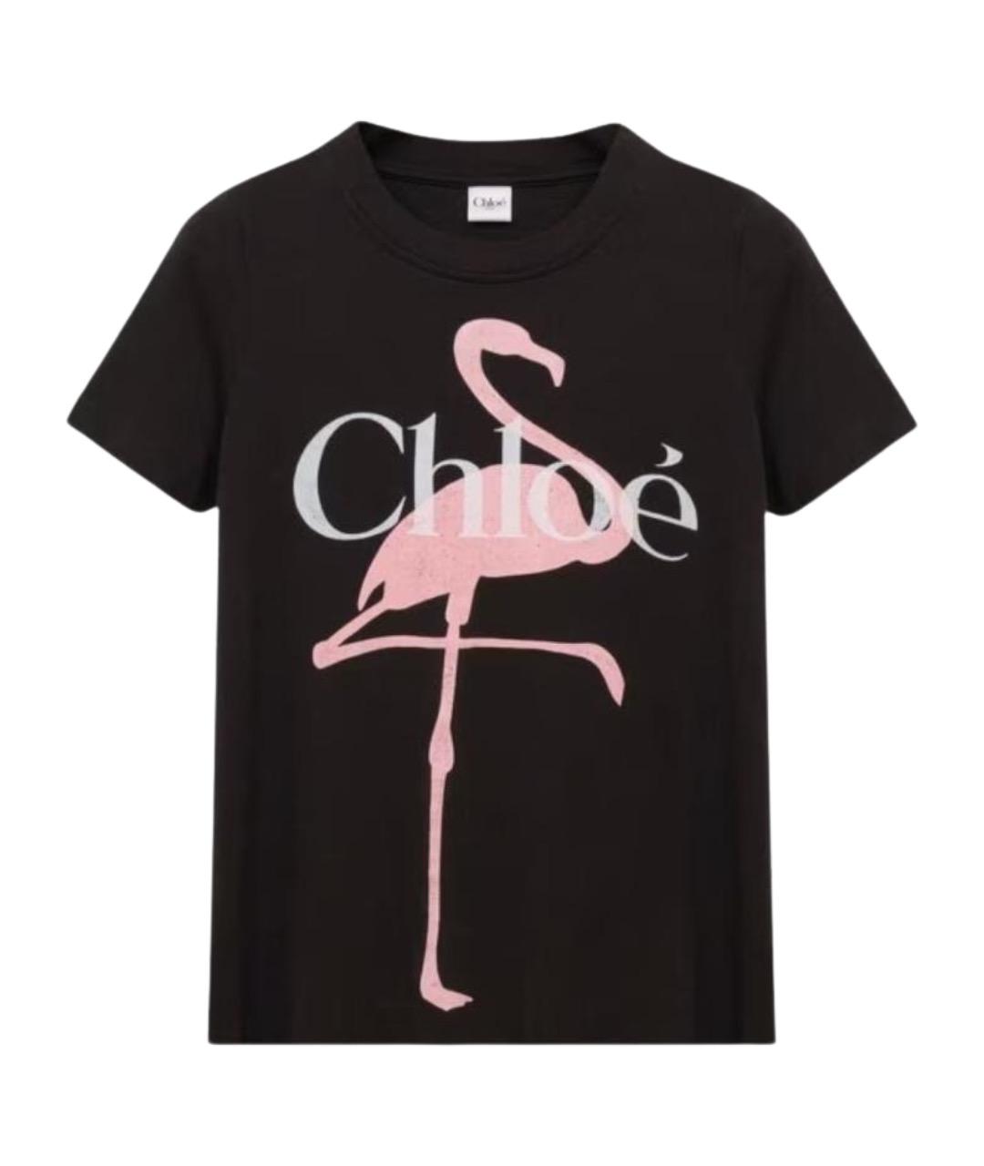 CHLOE Черная хлопковая футболка, фото 1