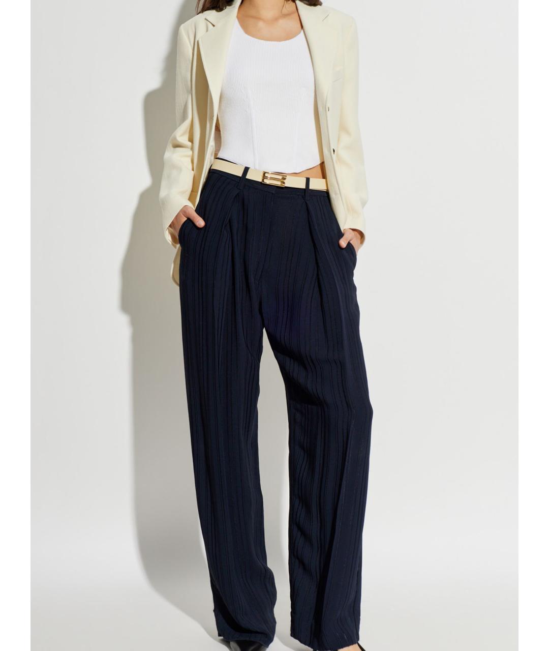 VICTORIA BECKHAM Черные вискозные брюки широкие, фото 2